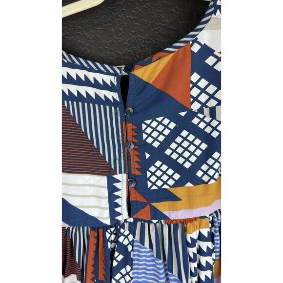 Anthropologie Porridge Ventura Abstract Patchwork Boho Geometric Flowy Blouse - Picture 10 of 10